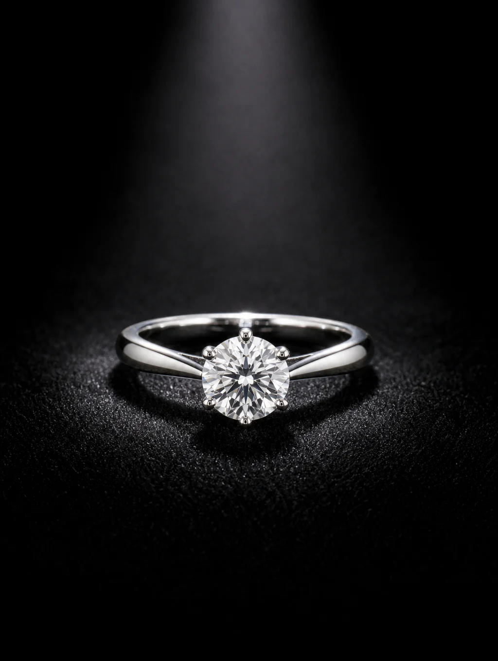 Close up of a gold diamond ring on a soft alabaster surface